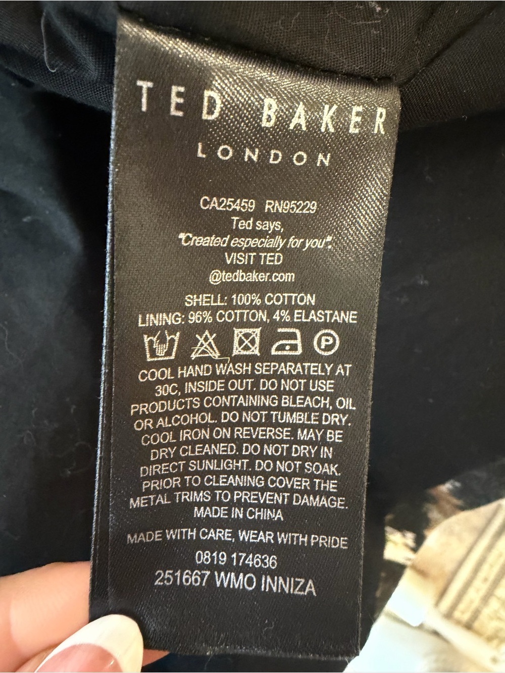 100% Cotton Denim Ted Baker Inniza Camo Utility Jacket Mini Dress Belted Size 4 - Picture 5 of 12